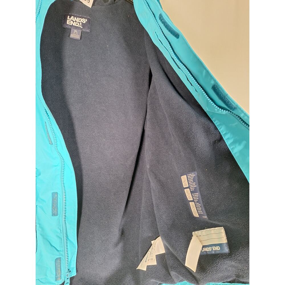 Land's End Youth Winter Insulated Jacket Blue/Turquoise Large - Picture 10 of 13